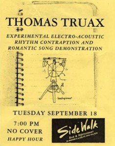 First-Ever Solo Gig Poster 9-18-01